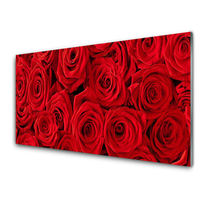 Quadro vetro Rose Fiori Pianta