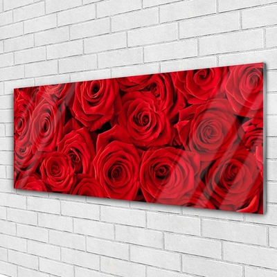 Quadro vetro Rose Fiori Pianta