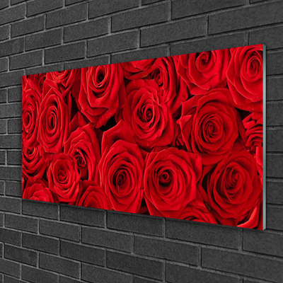 Quadro vetro Rose Fiori Pianta