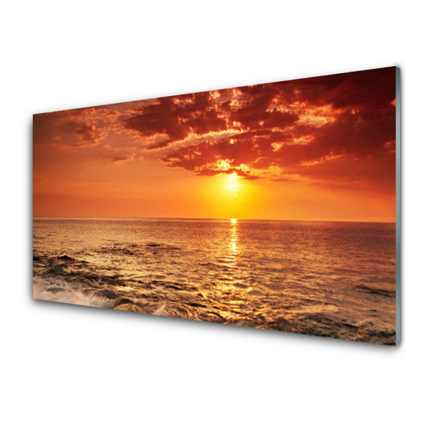 Quadro su vetro Paesaggio del sole del mare