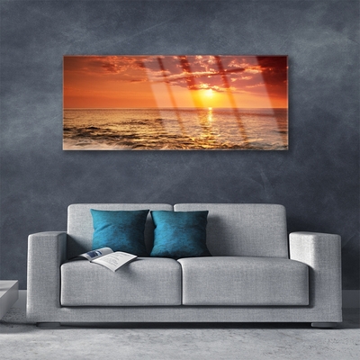 Quadro su vetro Paesaggio del sole del mare