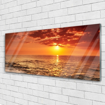 Quadro su vetro Paesaggio del sole del mare