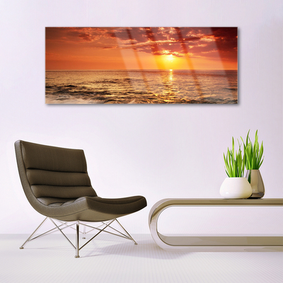 Quadro su vetro Paesaggio del sole del mare