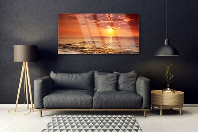 Quadro su vetro Paesaggio del sole del mare