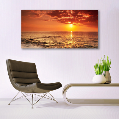 Quadro su vetro Paesaggio del sole del mare