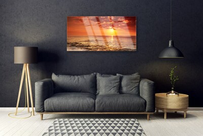 Quadro su vetro Paesaggio del sole del mare