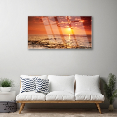 Quadro su vetro Paesaggio del sole del mare