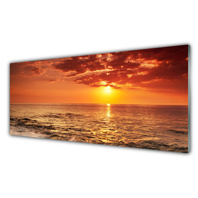 Quadro su vetro Paesaggio del sole del mare