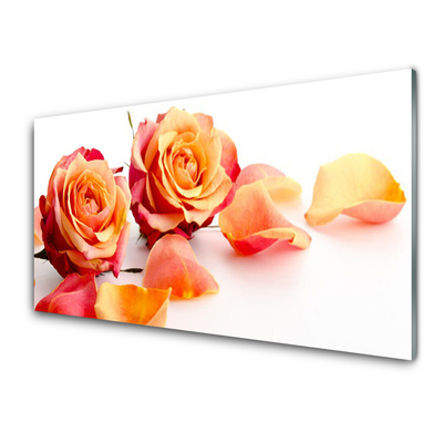 Quadro vetro Rose Fiori Pianta