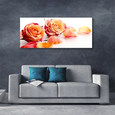 Quadro vetro Rose Fiori Pianta