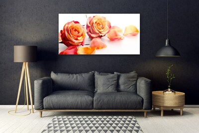 Quadro vetro Rose Fiori Pianta