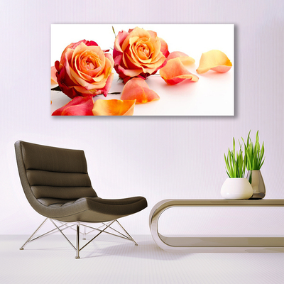 Quadro vetro Rose Fiori Pianta