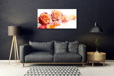 Quadro vetro Rose Fiori Pianta