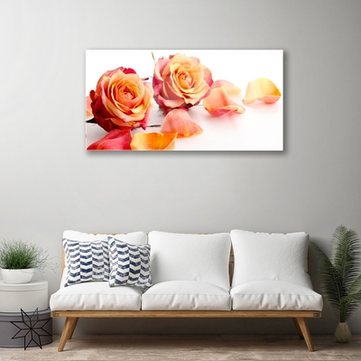 Quadro vetro Rose Fiori Pianta