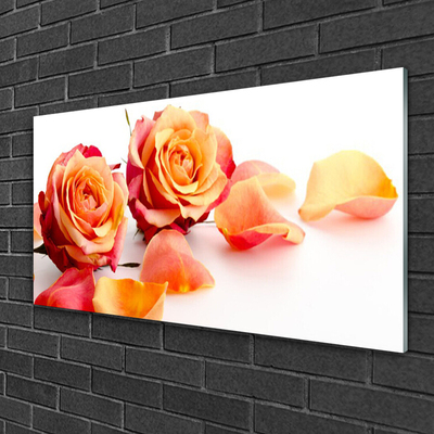 Quadro vetro Rose Fiori Pianta