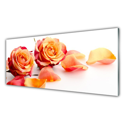 Quadro vetro Rose Fiori Pianta