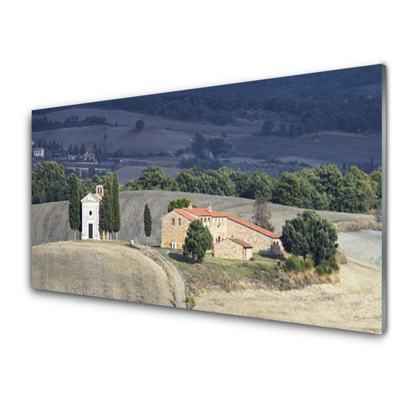 Quadro in vetro Prato Alberi Paesaggio