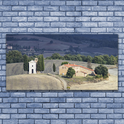 Quadro in vetro Prato Alberi Paesaggio