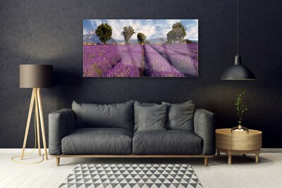 Quadro vetro Prato Alberi Natura