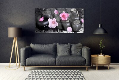 Quadro su vetro Pietre di fiori d'arte