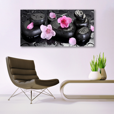 Quadro su vetro Pietre di fiori d'arte