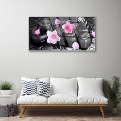 Quadro su vetro Pietre di fiori d'arte