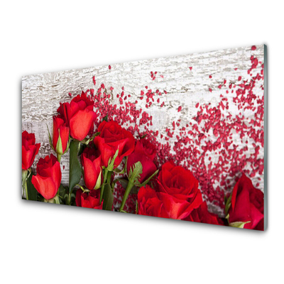 Quadro su vetro Rose Fiori Pianta