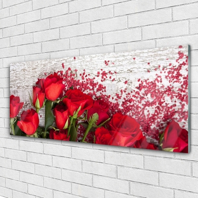 Quadro su vetro Rose Fiori Pianta