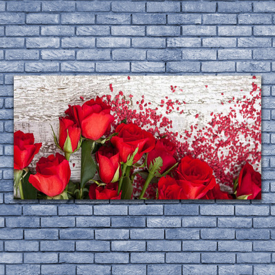 Quadro su vetro Rose Fiori Pianta