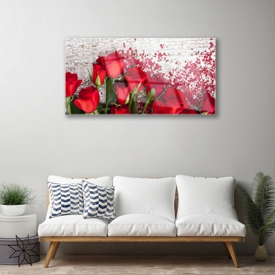 Quadro su vetro Rose Fiori Pianta