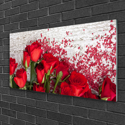 Quadro su vetro Rose Fiori Pianta