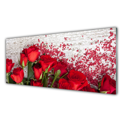 Quadro su vetro Rose Fiori Pianta