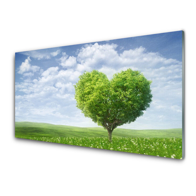 Quadro di vetro Albero del cuore Natura