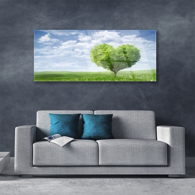 Quadro di vetro Albero del cuore Natura