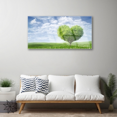 Quadro di vetro Albero del cuore Natura