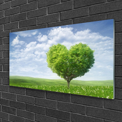 Quadro di vetro Albero del cuore Natura