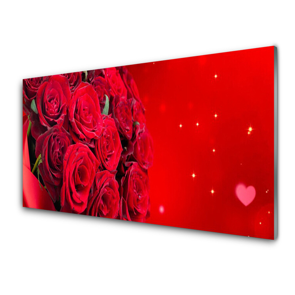 Quadro vetro Rose Fiori Pianta