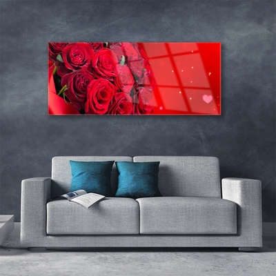 Quadro vetro Rose Fiori Pianta