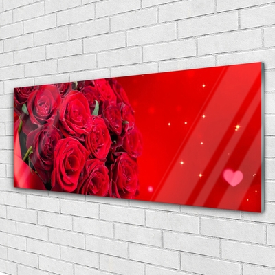 Quadro vetro Rose Fiori Pianta