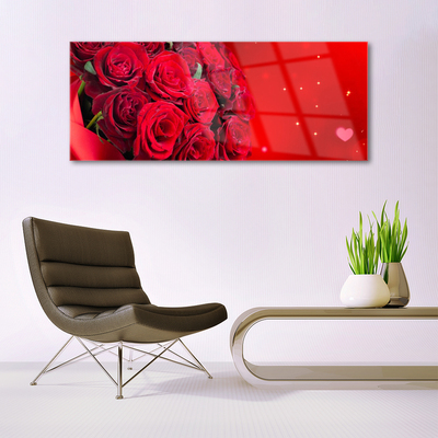 Quadro vetro Rose Fiori Pianta