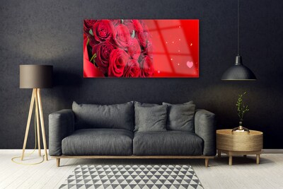 Quadro vetro Rose Fiori Pianta