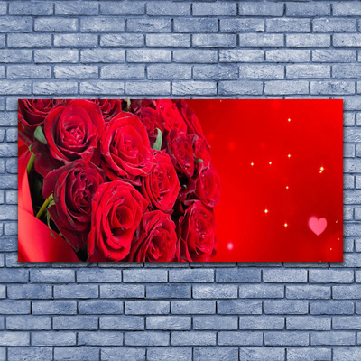 Quadro vetro Rose Fiori Pianta