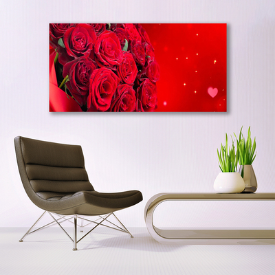 Quadro vetro Rose Fiori Pianta