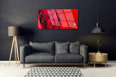 Quadro vetro Rose Fiori Pianta