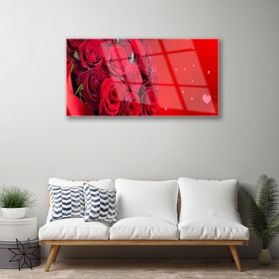 Quadro vetro Rose Fiori Pianta