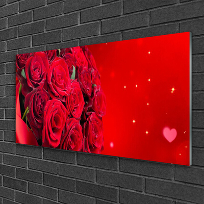 Quadro vetro Rose Fiori Pianta