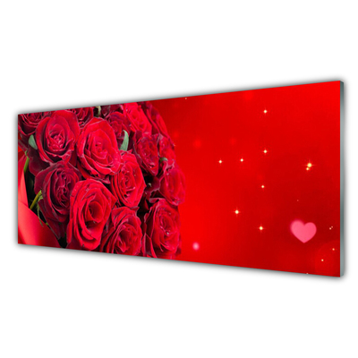 Quadro vetro Rose Fiori Pianta