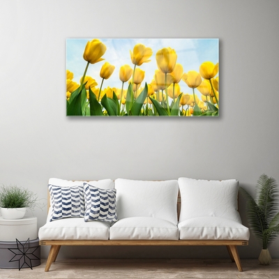 Quadro vetro Tulipani Fiori Pianta