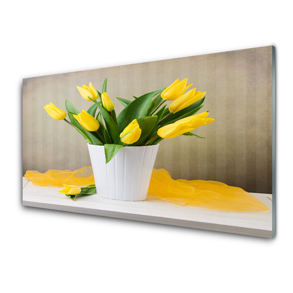 Quadro vetro Tulipani Fiori Pianta