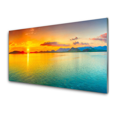 Quadro su vetro Paesaggio del sole del mare